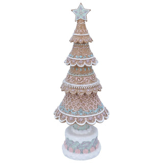 Gingerbread Christmas Tree Centerpiece | Festive Resin Tree Ornament - 32cm