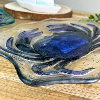 Glass Crab Serving Plate | Nautical Seafood Platter for Summer Dining - 26cm