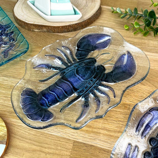 Glass Lobster Serving Plate | Nautical Seafood Platter for Summer Dining - 26cm