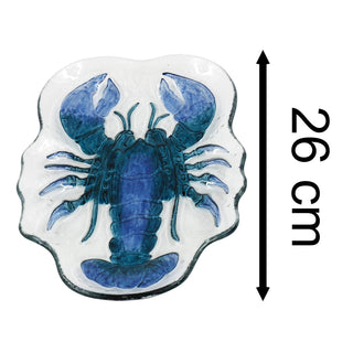 Glass Lobster Serving Plate | Nautical Seafood Platter for Summer Dining - 26cm