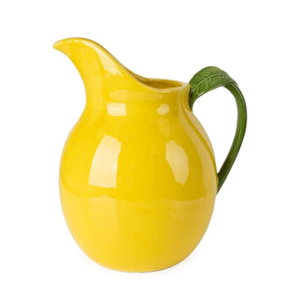 Glazed Lemon Jug | Large Yellow Lemon Ceramic Serving Pitcher & Vase - 20cm