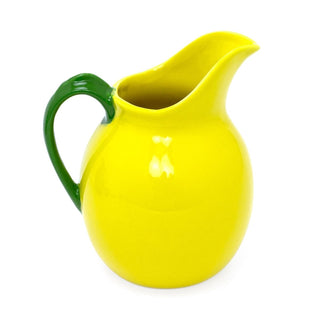 Glazed Lemon Jug | Large Yellow Lemon Ceramic Serving Pitcher & Vase - 20cm