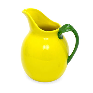 Glazed Lemon Jug | Large Yellow Lemon Ceramic Serving Pitcher & Vase - 20cm