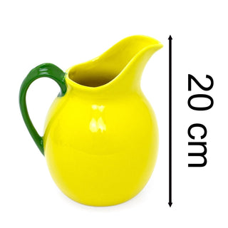 Glazed Lemon Jug | Large Yellow Lemon Ceramic Serving Pitcher & Vase - 20cm