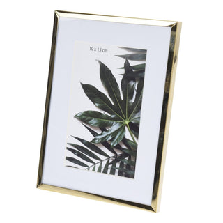 Gold Metal Photo Frame 6x4 | Freestanding 10x15cm Picture Frame with Mount