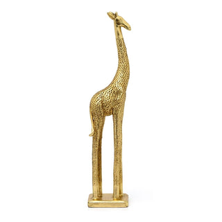 Gold Standing Giraffe Ornament | Wildlife Safari Golden Giraffe Statue - 44cm