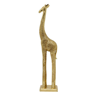 Gold Standing Giraffe Ornament | Wildlife Safari Golden Giraffe Statue - 44cm