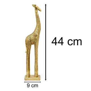 Gold Standing Giraffe Ornament | Wildlife Safari Golden Giraffe Statue - 44cm