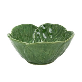 Green Leaf Bowl | Ceramic Cabbage Serving Bowl for Snacks & Nibbles - 14cm