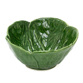 Green Leaf Bowl | Ceramic Cabbage Serving Bowl for Snacks & Nibbles - 14cm