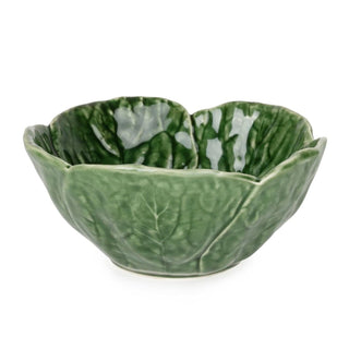 Green Leaf Bowl | Ceramic Cabbage Serving Bowl for Snacks & Nibbles - 14cm