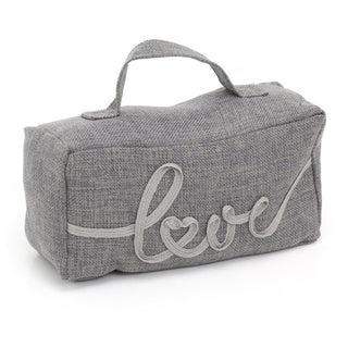 Grey Fabric Door Stop Decorative Indoor Rectangle Weighted Doorstop With Handle