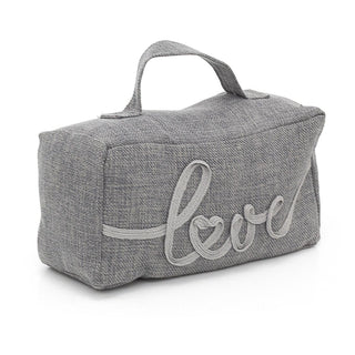 Grey Fabric Door Stop Decorative Indoor Rectangle Weighted Doorstop With Handle