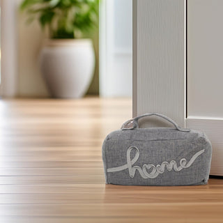 Grey Fabric Door Stop Decorative Indoor Rectangle Weighted Doorstop With Handle