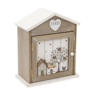 Hearts & Houses Wooden Egg House Holder | Kitchen Egg Rack House For Six Eggs
