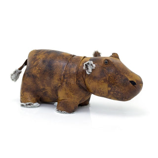 Henrietta Hippo Doorstop Faux Leather Weighted Hippopotamus Animal Door Stop 2kg