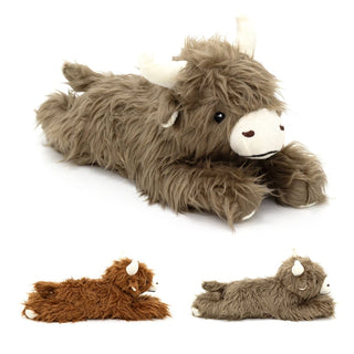 Highland Cow Doorstop | Fabric Animal Door Stop with Shaggy Coat - 1.5kg
