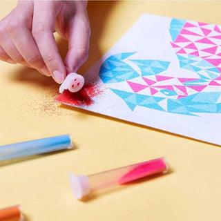 Janod Birds Sand Art Box Set | Kid's Arts & Crafts Kit | 2 Bird Pictures | 7+