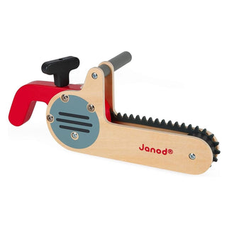 Janod Brico Kids Wooden Toy Chainsaw Tool with Rotating Silicone Blade | Age 3 - 8