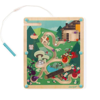 Janod Forest Ball Maze | Wooden Labyrinth Fine Motor Skills Travel Toy