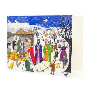 Jesus is Born - Nativity Christmas Advent Calendar Greetings Card & Envelope