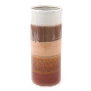 Kasbah Porcelain Flower Vase | Ceramic Ombre Glaze Indoor Cylinder Vase | Floral Display Ornamental Tube Vase - 23cm