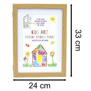 Kids Artwork Display Frame | Front Opening A4 Childrens Wall Art Storage Frame