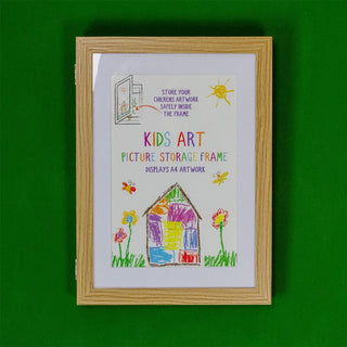 Kids Artwork Display Frame | Front Opening A4 Childrens Wall Art Storage Frame