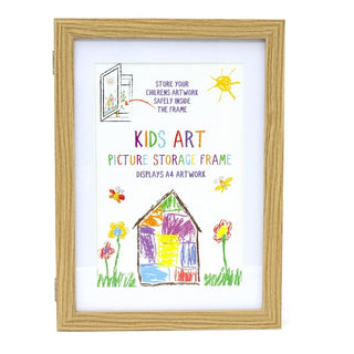 Kids Artwork Display Frame | Front Opening A4 Childrens Wall Art Storage Frame