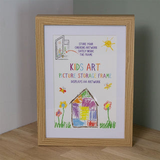 Kids Artwork Display Frame | Front Opening A4 Childrens Wall Art Storage Frame
