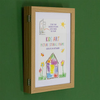 Kids Artwork Display Frame | Front Opening A4 Childrens Wall Art Storage Frame