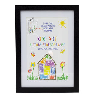 Kids Black A4 Artwork Display Frame | A4 Children's Picture Storage Frame
