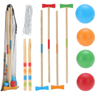 Kids Croquet Set | 4 Player Traditional Full Croquet Set - Outdoor Lawn Games