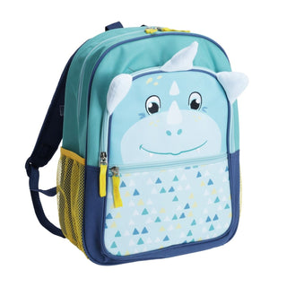 Kids Dinosaur Backpack | Boys Blue School Bag with Multiple Compartments - 12L