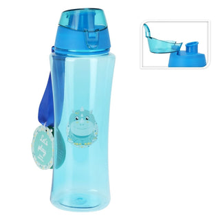 Kids Dinosaur Water Bottle | Leak - Proof, 650ml, with Strap - Blue Triceratops