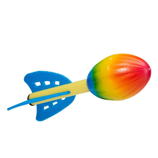 Kids Throw Rocket | Foam Rainbow Hand Throwing Torpedo Rocket for Kids - 25cm