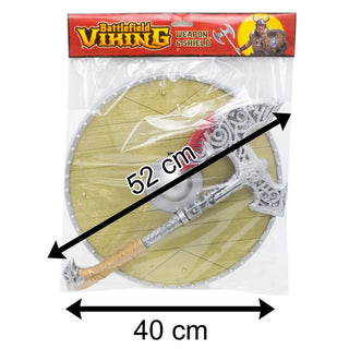 Kids Viking Shield And Weapon Set | Medieval Warrior Fancy Dress Costume | Children's Viking Accessories - Axe