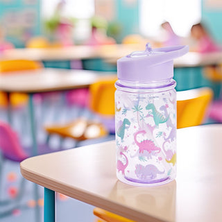 Kids Water Bottle | Children's Drinks Bottle with Straw & Handle 450ml - Dinosaurs