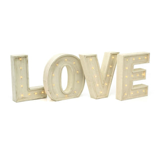 Large Vintage Style 24cm Carnival Led Light Up Marquee Letters - Love - Cream