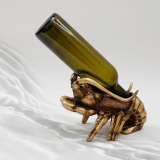 Lobster Wine Bottle Holder | Gold Resin Nautical Wine Bottle Holder - 20x15cm