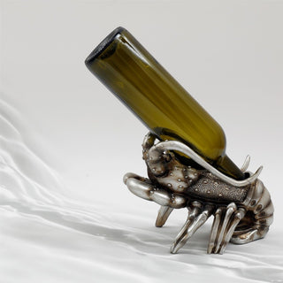 Lobster Wine Bottle Holder | Silver Resin Nautical Wine Bottle Holder - 20x15cm