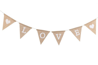Love Hessian Jute Bunting For Wedding, Engagements, Anniversary Parties