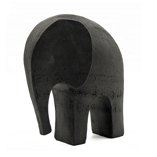Matte Black Elephant Ornament | Elephant Figurine for Home & Office Decor - 15cm
