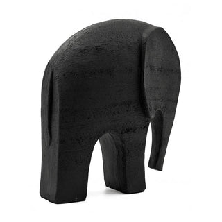 Matte Black Elephant Ornament | Elephant Figurine for Home & Office Decor - 15cm
