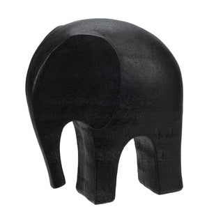Matte Black Elephant Ornament | Elephant Figurine for Home & Office Decor - 15cm