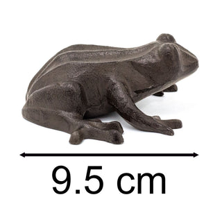 Metal Frog Ornament | Frog Statue Indoors Garden Animal Figurine - 9.5cm
