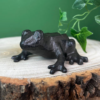 Metal Frog Ornament | Frog Statue Indoors Garden Animal Figurine - 9.5cm