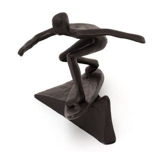 Metal Surfer Statue | Minimalist Surfing Sculpture Surfer Figurine - 12cm