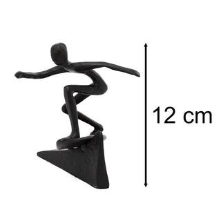 Metal Surfer Statue | Minimalist Surfing Sculpture Surfer Figurine - 12cm