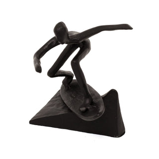 Metal Surfer Statue | Minimalist Surfing Sculpture Surfer Figurine - 12cm